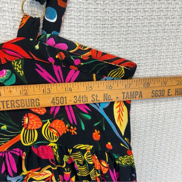 Natural Life Patti Floral Mini Sundress Women’s Med Black Vibrant Spring Cotton - Picture 4 of 8